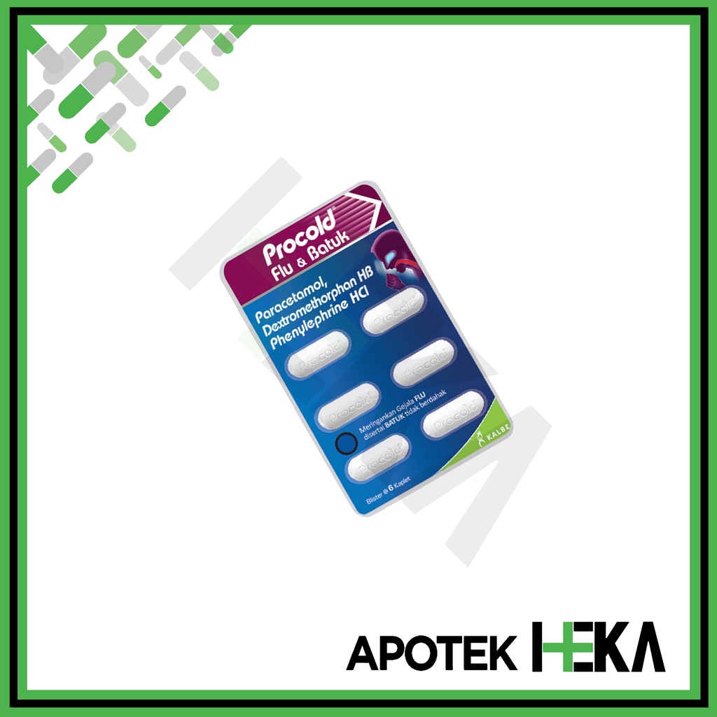 Procold Flu &amp; Batuk Strip 6 Kaplet Obat Flu Batuk Tidak Berdahak Biru (SEMARANG)