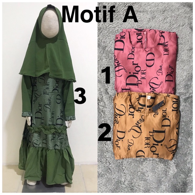 Gamis Anak / Baju Muslim Anak Scuba 1-5 tahun