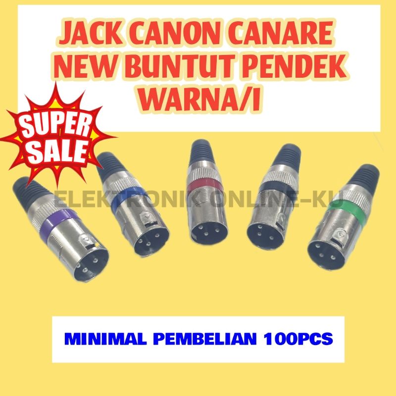 JACK CANON CANARE WARNA WARNI UNTUK MIXER/ AUDIO/ MASJID (MINIMAL PEMBELIAN 100PCS)