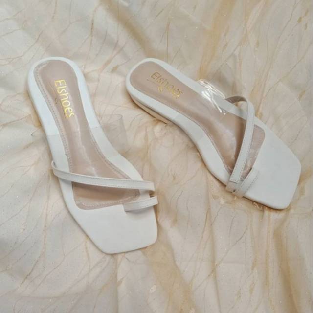 Sandal flat tali bening untuk wanita murah