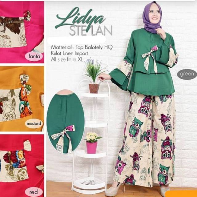 Lidya owl stelan kulot