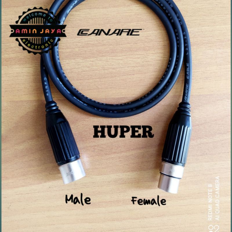 JACK XLR MALE TO FEMALE 1 METER SUPER QUALITY