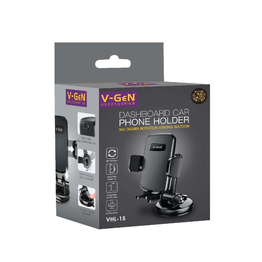 Dashboard Car Phone Holder HP Mobil V-GeN VHL-15 Strong Suction VGEN ORI