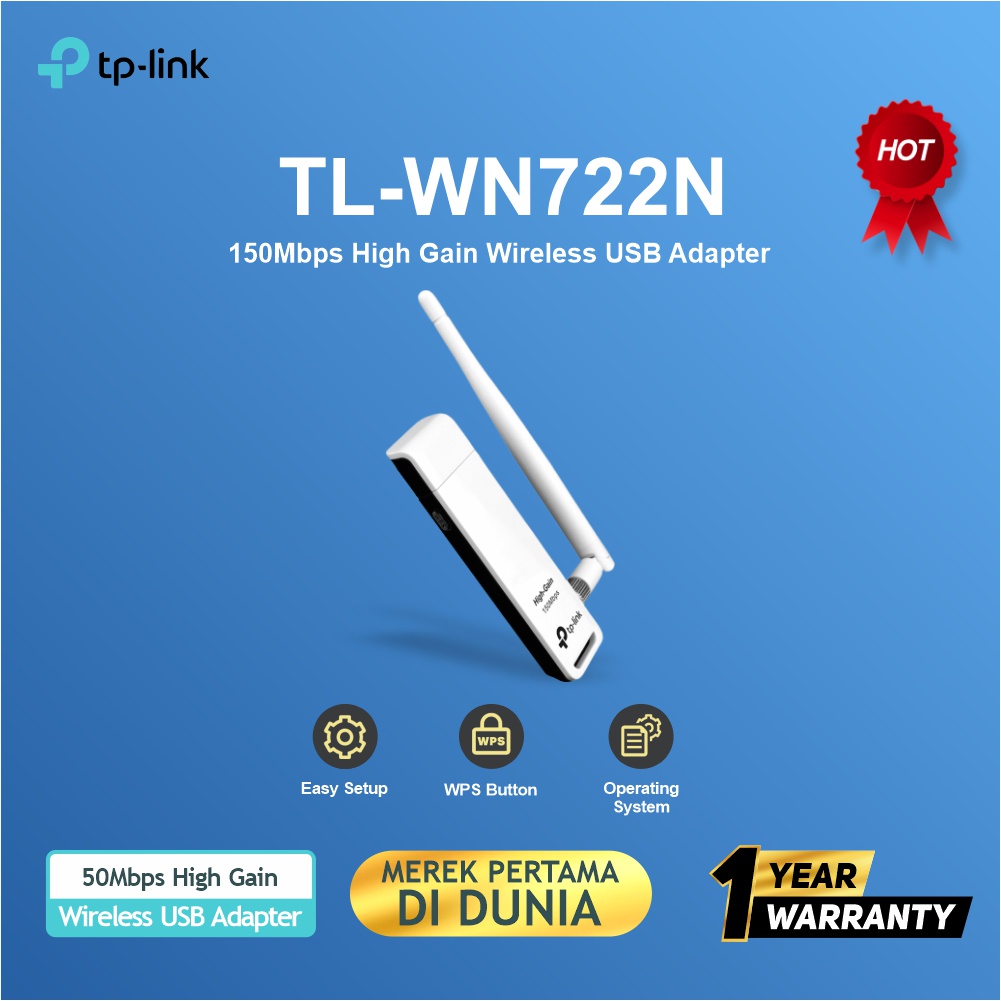 TP-LINK TL-WN722N 150Mbps High Gain Wireless USB Adapter