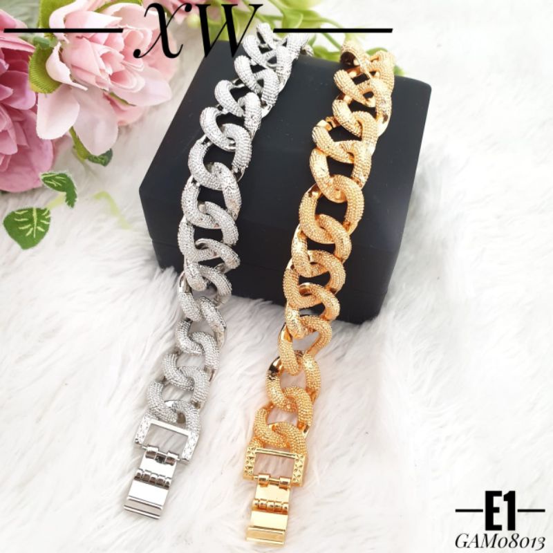 Gelang Fashion Rhodium rantai sisik naga G08273