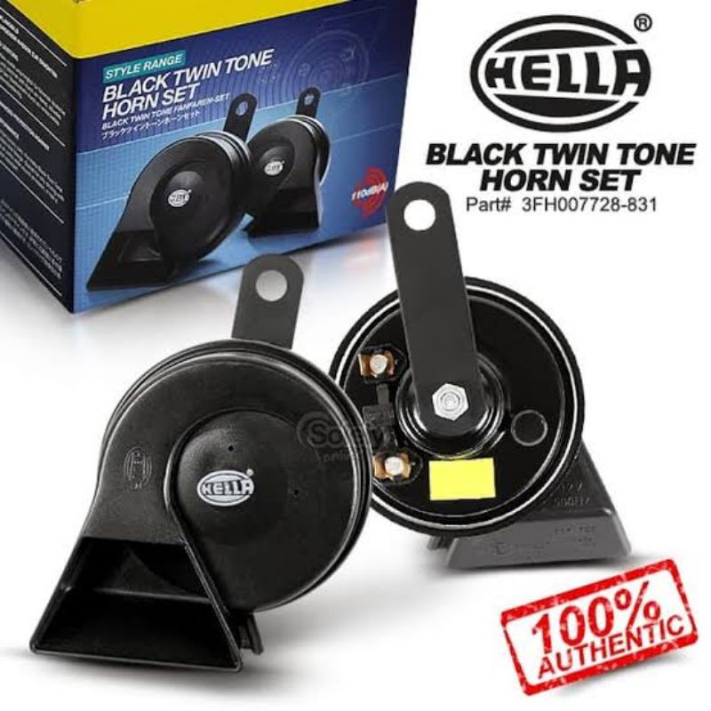 Klakson Hella Keong hitam twintone free relay