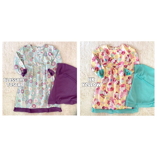 Lolipop - Size L (5-7tahun) Gamis Anak Katun+ Kerudung