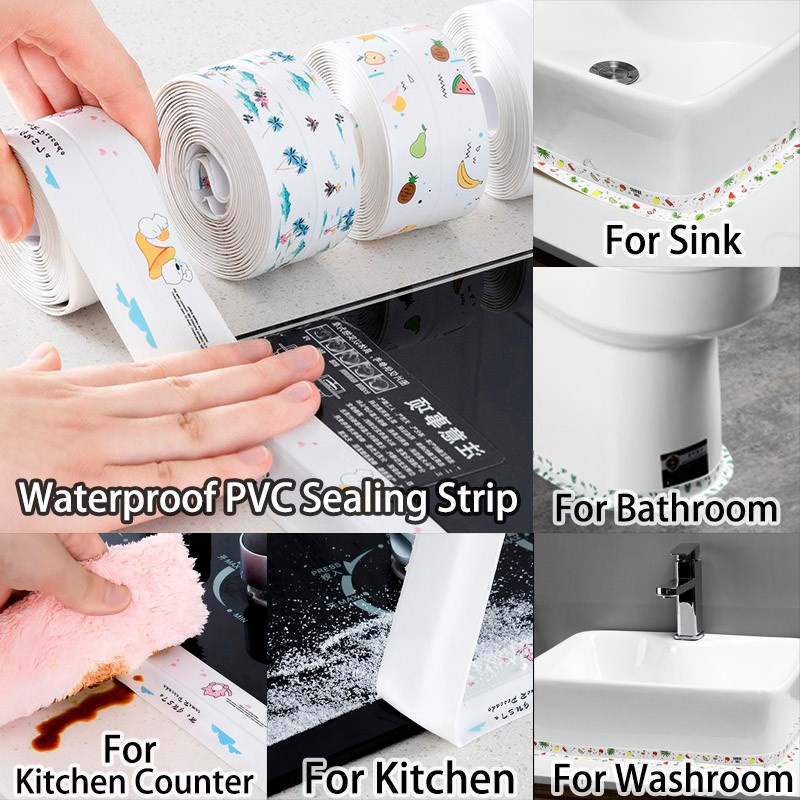 [1Roll Kitchen Waterproof and Mildew PVC Sealing Strip] [Sink Corner Living Room Sink Moisture-proof Tape] [Bathroom Corner Line Stickers]