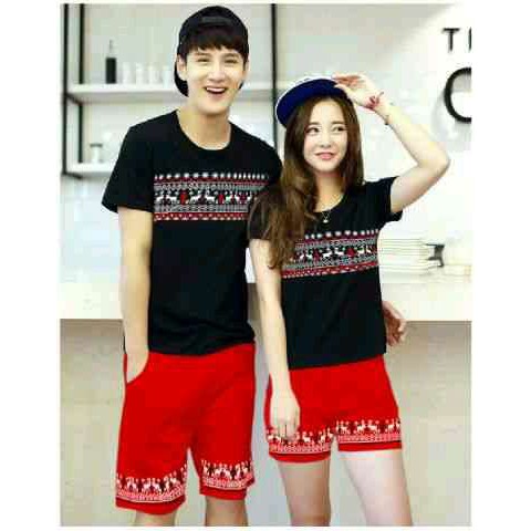 009  CP PD Xmas Baju Couple Murah Grosir Tanah Abang