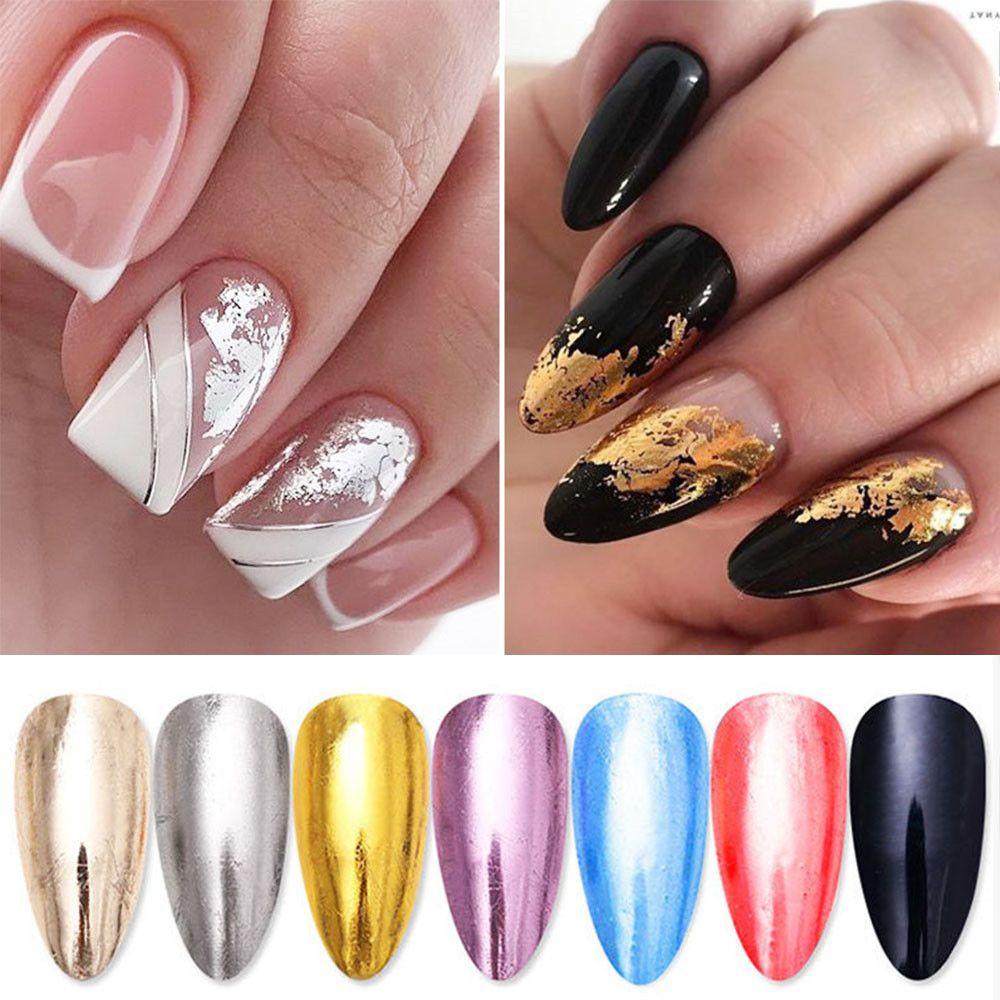 Preva 1Roll Foil Kuku DIY Warna Solid Langit Glitter Nail Art