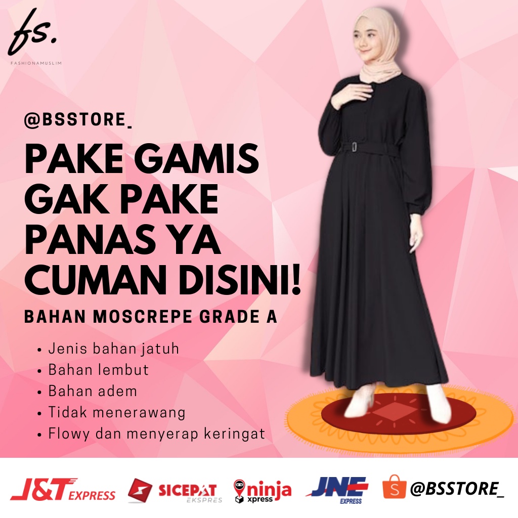 Baju Gamis Jubah Pakaian Atasan Syari Wanita Muslimah  Terbaru Mewah Jumbo Import  Remaja Dewasa  Hi