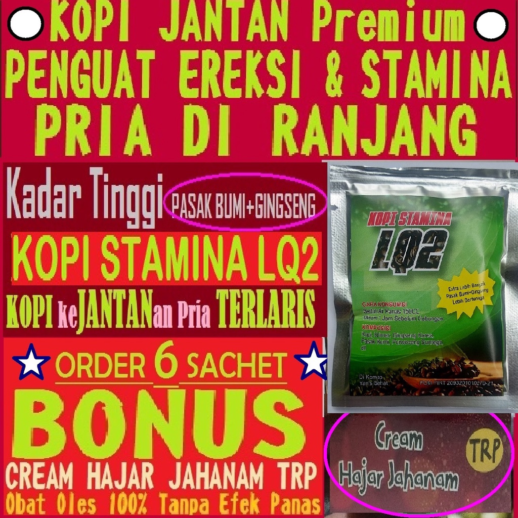 Kopi Cleng Original LQ2 Obat Kuat Pria Tahan Lama Asli Premium Extra