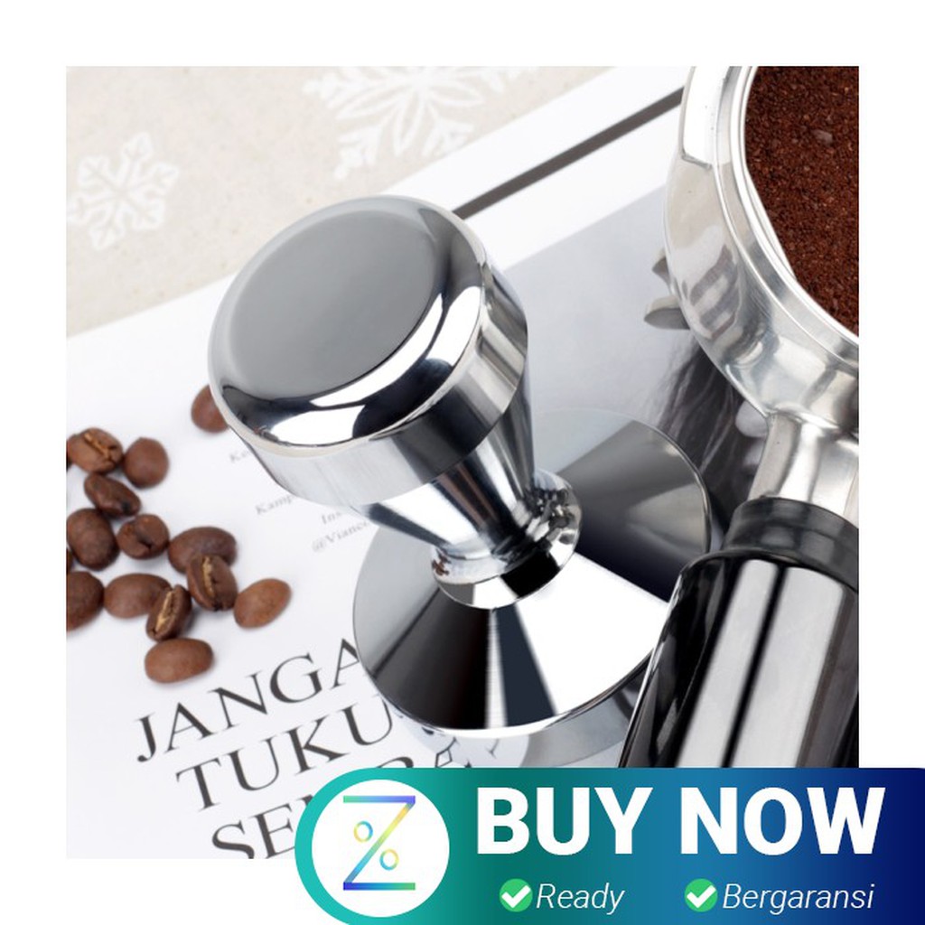 Recaps Tamper Kopi Espresso Flat Stainless Steel Chrome Plated 50mm