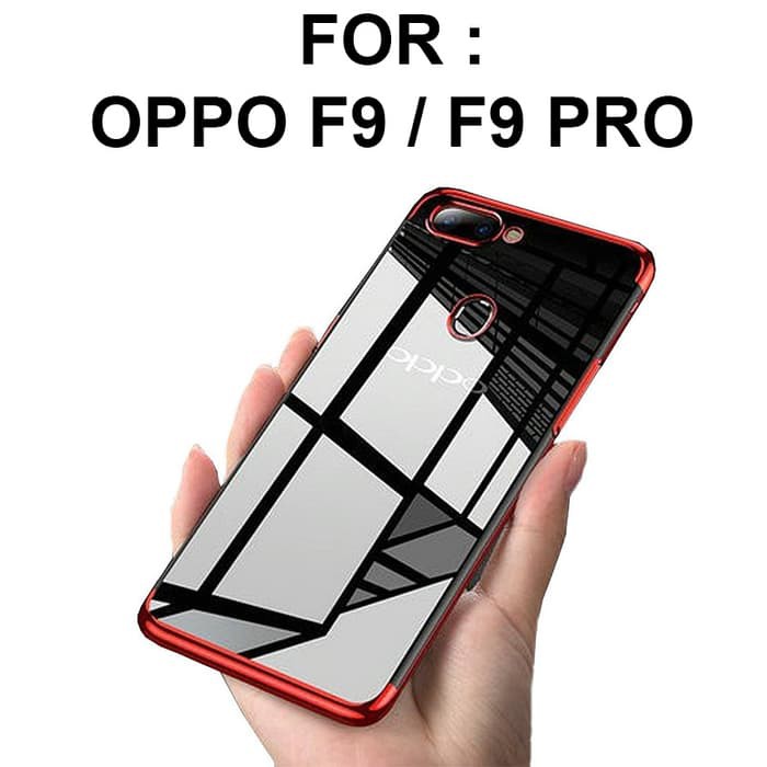 Tpu Plating Case Oppo F9 Pro Softcase Casing Back Cover Ultra Thin