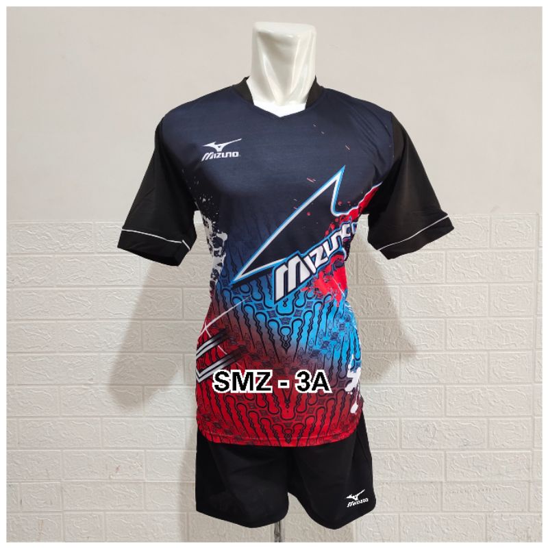 Setelan jersey Voli Mizun Baju dan celana Volley printing Batik unisex pria wanita