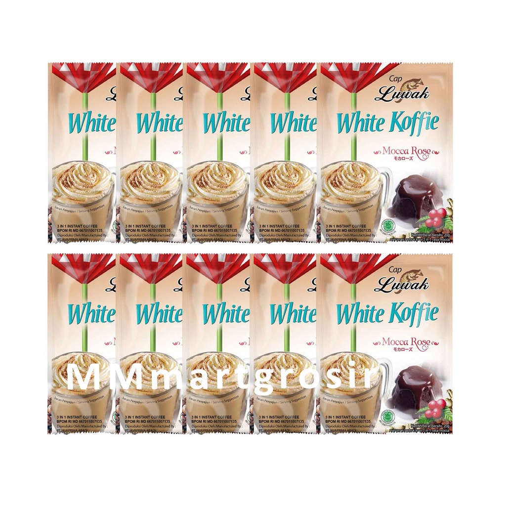 Luwak White Koffie / Kopi Mocca Rose / Kopi 1 Renceng / 10pcs x 20g