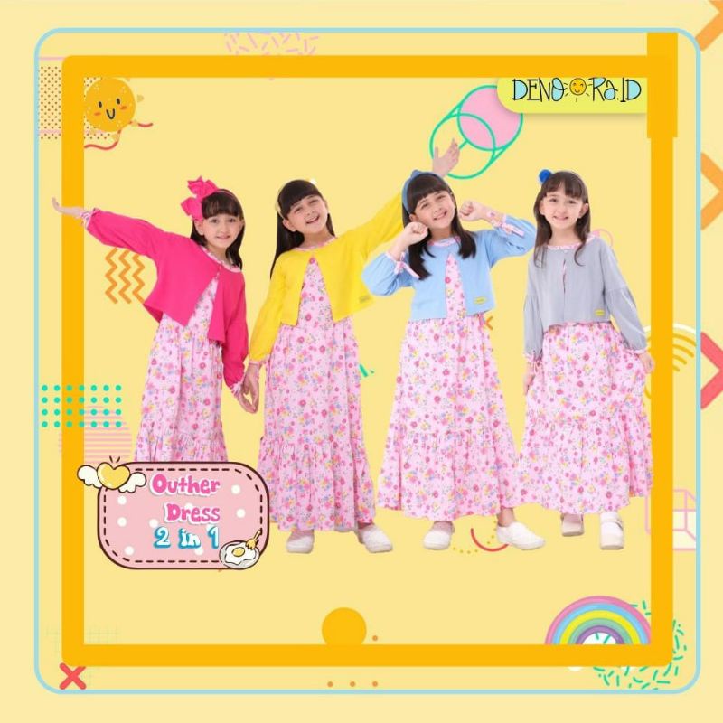 setelan denoora.id outher 2 in 1 by denora dengan katun premium size 4.6.8.10.12th dapat 2pcs