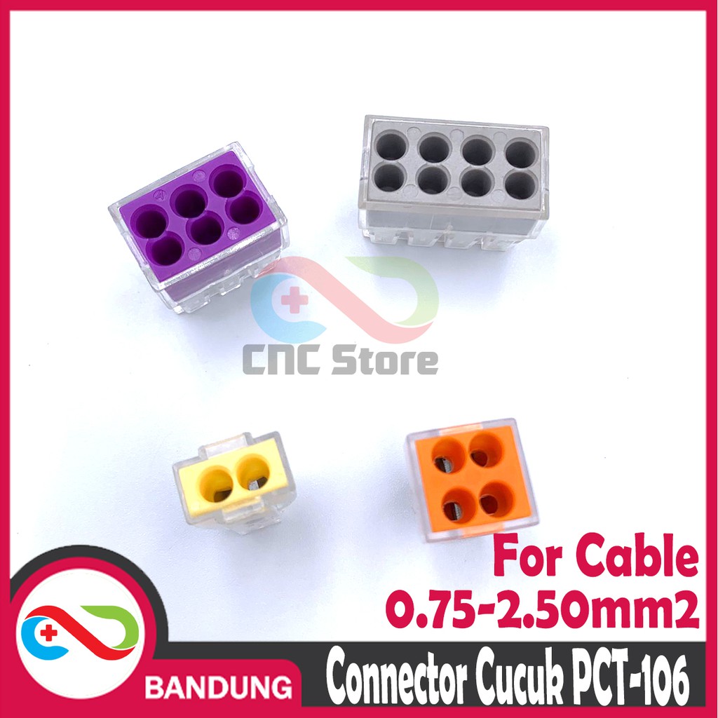 TERMINAL CUCUK 6 KABEL PCT 106 BUKAN WAGO 773 PUSH KONEKTOR TUSUK