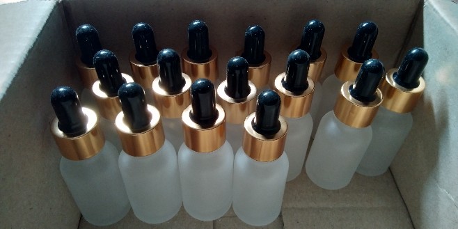 15ml Botol Pipet Kaca Doff Putih Tebal - Frosted - Botol Serum - Dropper - Botol Essential Oil