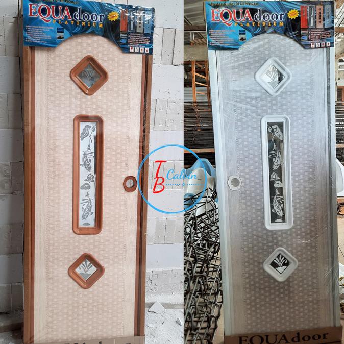 Pintu Kamar mandi / Pintu PVC Motif merek EQUADOOR (Maspion PVC) - Cream