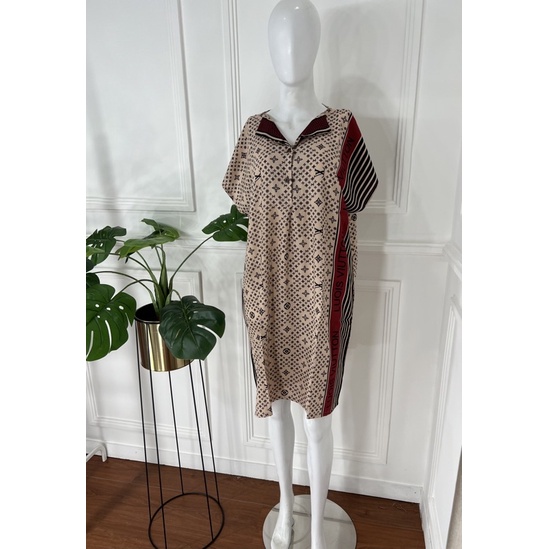 DASTER PENDEK SEBETIS RAYON MOTIF KEKINIAN VIRAL DASTER DEWASA PAKAIAN WANITA KEKINIAN LUCU-louis red