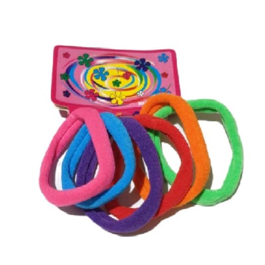 [6pcs] Ikat Rambut KOREA DONAT LARGE JUMBO / Karet Rambut / Gelang Rambut / Tiki-IRK KAIN-6pcs PERMEN