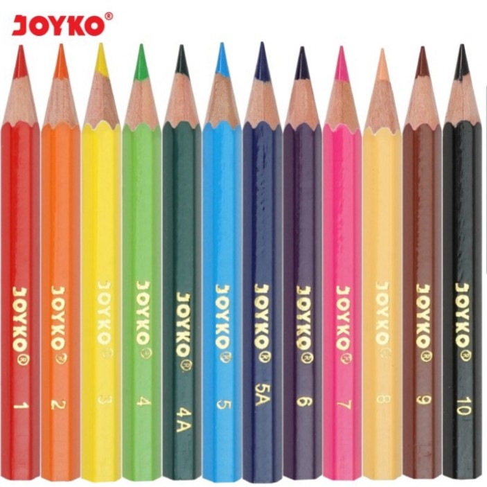 Pensil Warna/Mewarnai Colour/Color Pencil 12 warna Joyko Pendek CP-102-2