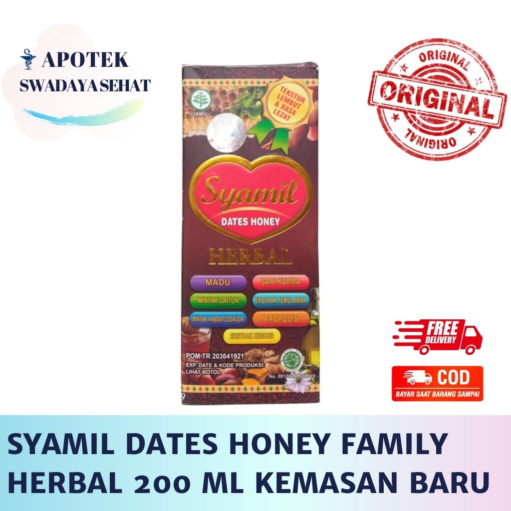 MADU SYAMIL DATES HONEY HERBAL 200 ML Family Madu - Untuk Stamina Daya Tahan Tubuh