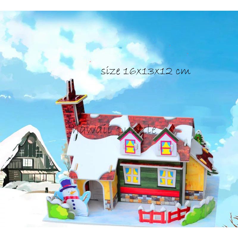 Puzzle 3D DIY bahan foam &amp; paper MERRY CHRISTMAS mainan puzzle edukasi anak (kado,pajangan,dekorasi)