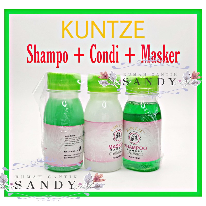 Kuntze Paket Shampoo Pelurus Rambut / Paket Shampoo 3in1