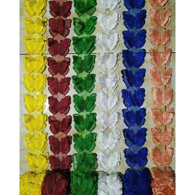 Renda bordir roll kupu kupu