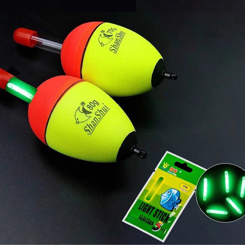 5pcs / Set Tongkat Pancing Fluorescent Luminous Kualitas Tinggi Untuk Memancing Malam Hari