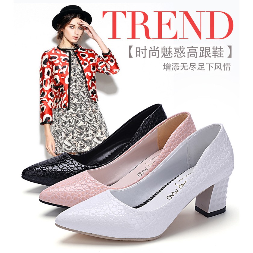 RYS - Professional Lady Sepatu Korea Hak Tebal Casual/Kantoran - Ori Import