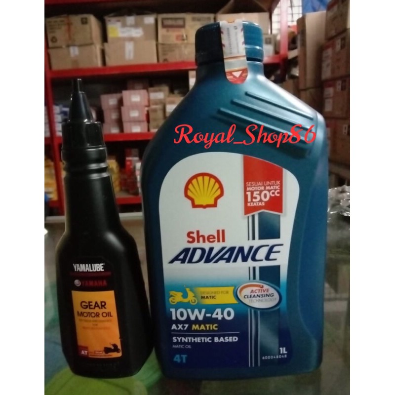 OLI SHELL AX7 SAE 10W-40 1 LITER &amp; ( OLI YAMALUBE GARDAN 150 ML) ORIGINAL PAKET OLI NMAX LAMA PAKET OLI NMAX LAMA PAKET OLI AEROX LAMA PAKET OLI AEROX LAMA PAKET OLI LEXI