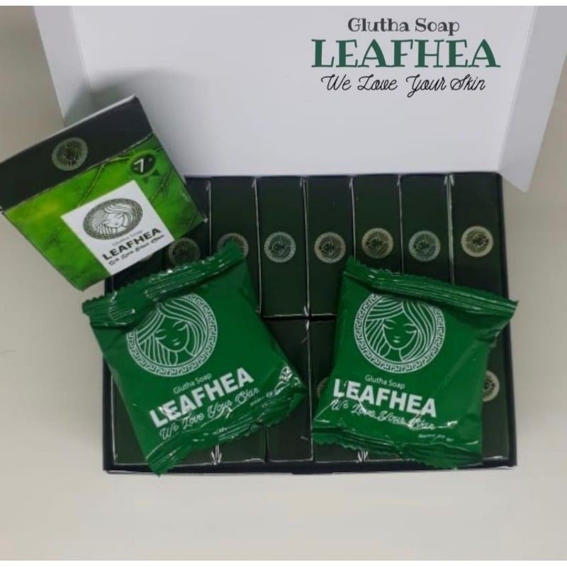 1 Dus Terlaris LEAFHEA GLUTA SOAP~SABUN LEAFEA COLLAGEN MURAH (14 Pcs)