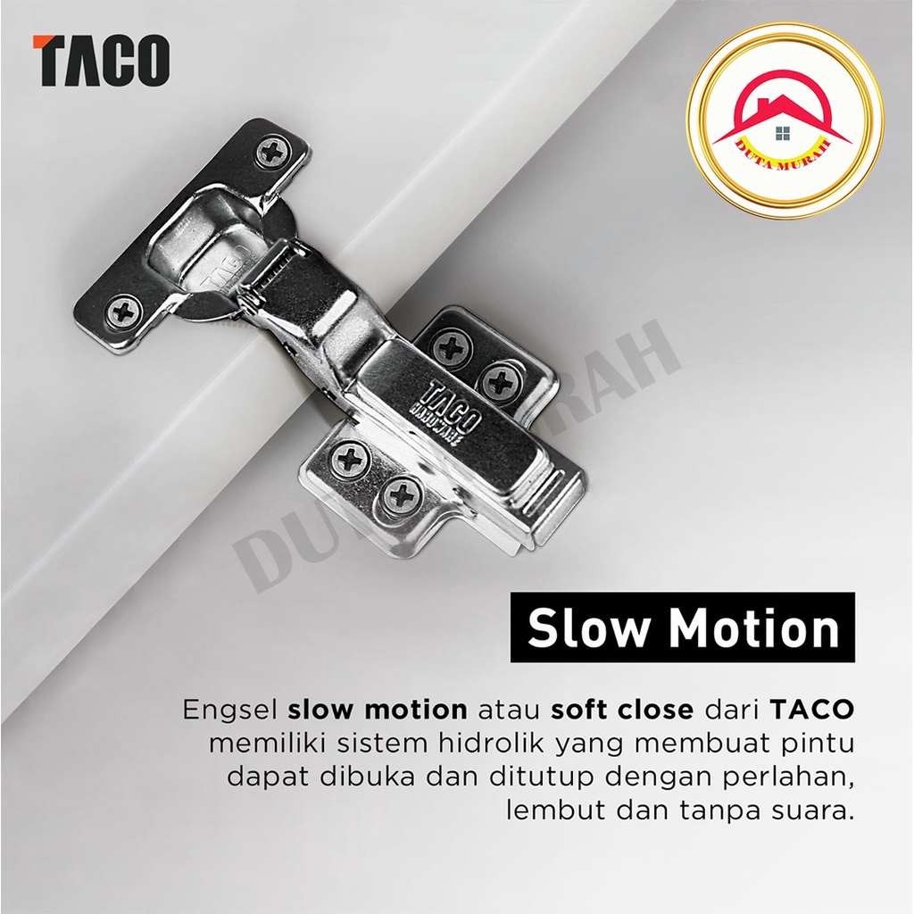 Engsel TACO Slow Motion ET-01 Hydraulic Hinge isi 1 set (2 pcs).