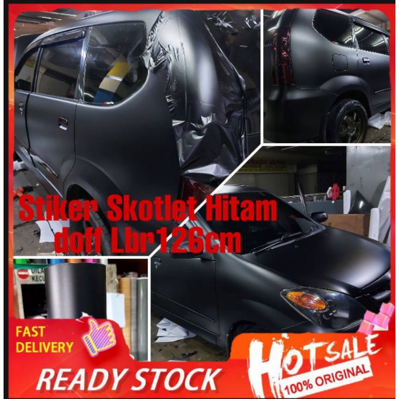 Stiker Skotlet Hitam Doff Oracal Lbr 126cm x 50cm  Untuk Mobil dan Motor