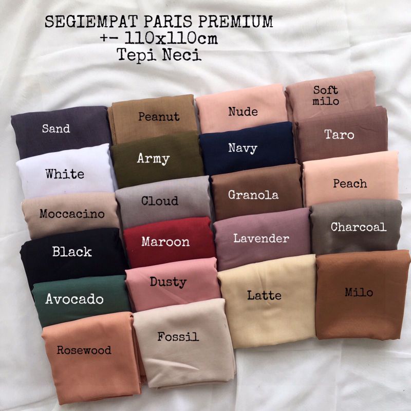 SQUARE PARIS PREMIUM Jadul Sekolah segiempat hijab voal paris premium segi empat umama basic