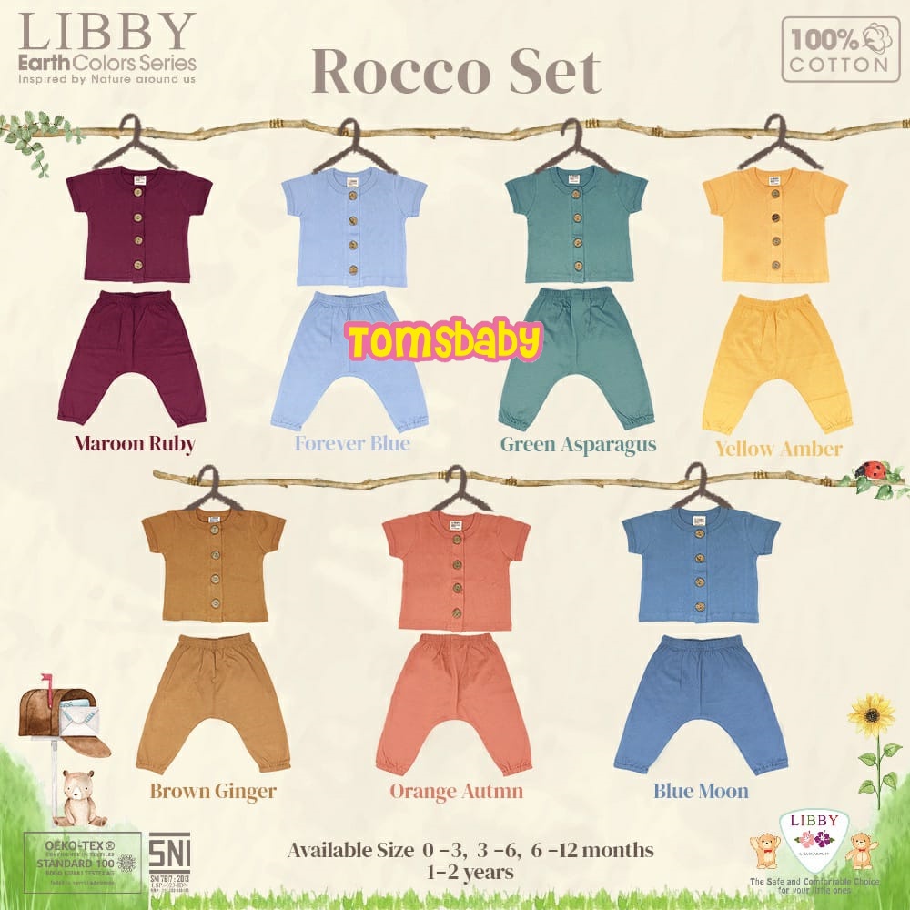 [0-2Thn] LIBBY (1stel) ROCCO SET + Celana Jogger Baju Bayi