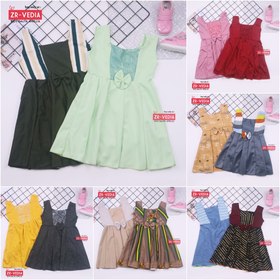 Dress Clairine uk 3-4 Tahun / Baju Anak Perempuan Murah Dres Batik Yukensi Pakaian Pesta Gaun Grosir