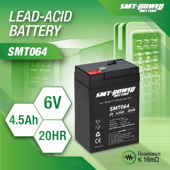 Battery Aki SMT064 6v 4.5ah VRLA Kering MF SLA Baterai UPS SMT-Power