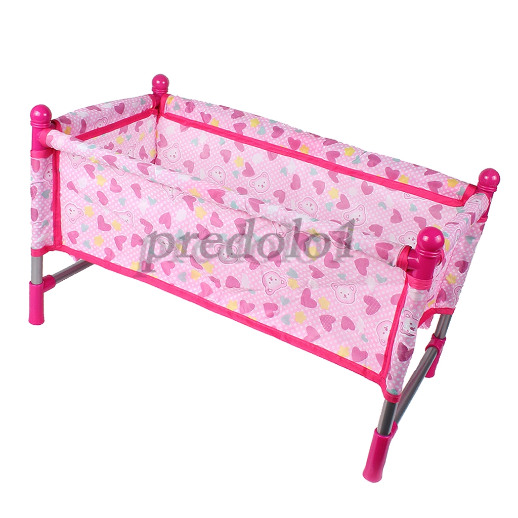 MagiDeal Baby Toddler Crib Bed ABS Plastic Furniture for 9&quot;-12&quot; Reborn Dolls