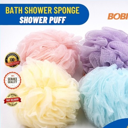 Spons Mandi Pendek - Shower Puff Bath Sponge - Warna Random dan tanpa plastik satuan Image 1