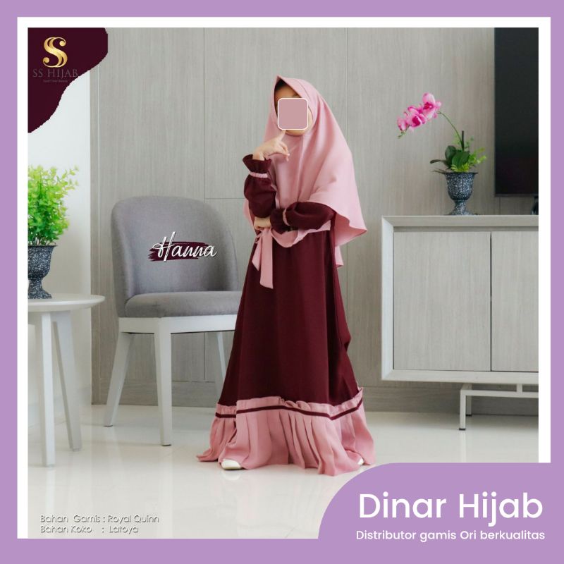 Gamis premium original set anak Hanna by ss hijab