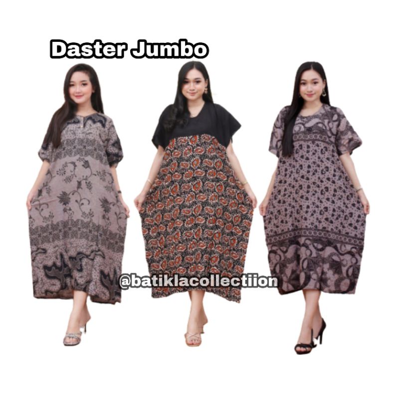 Daster Jumbo Batik - Motif Kombinasi - Leher Kancing -Bumil- Busui -(Daster Jumbo Cempaka)- Batik FA