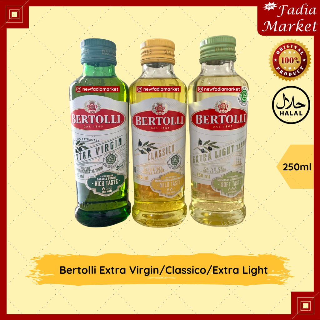 

Bertolli Olive Oil (Minyak Zaitun) 250ml Extra Virgin/Classico/Extra Light