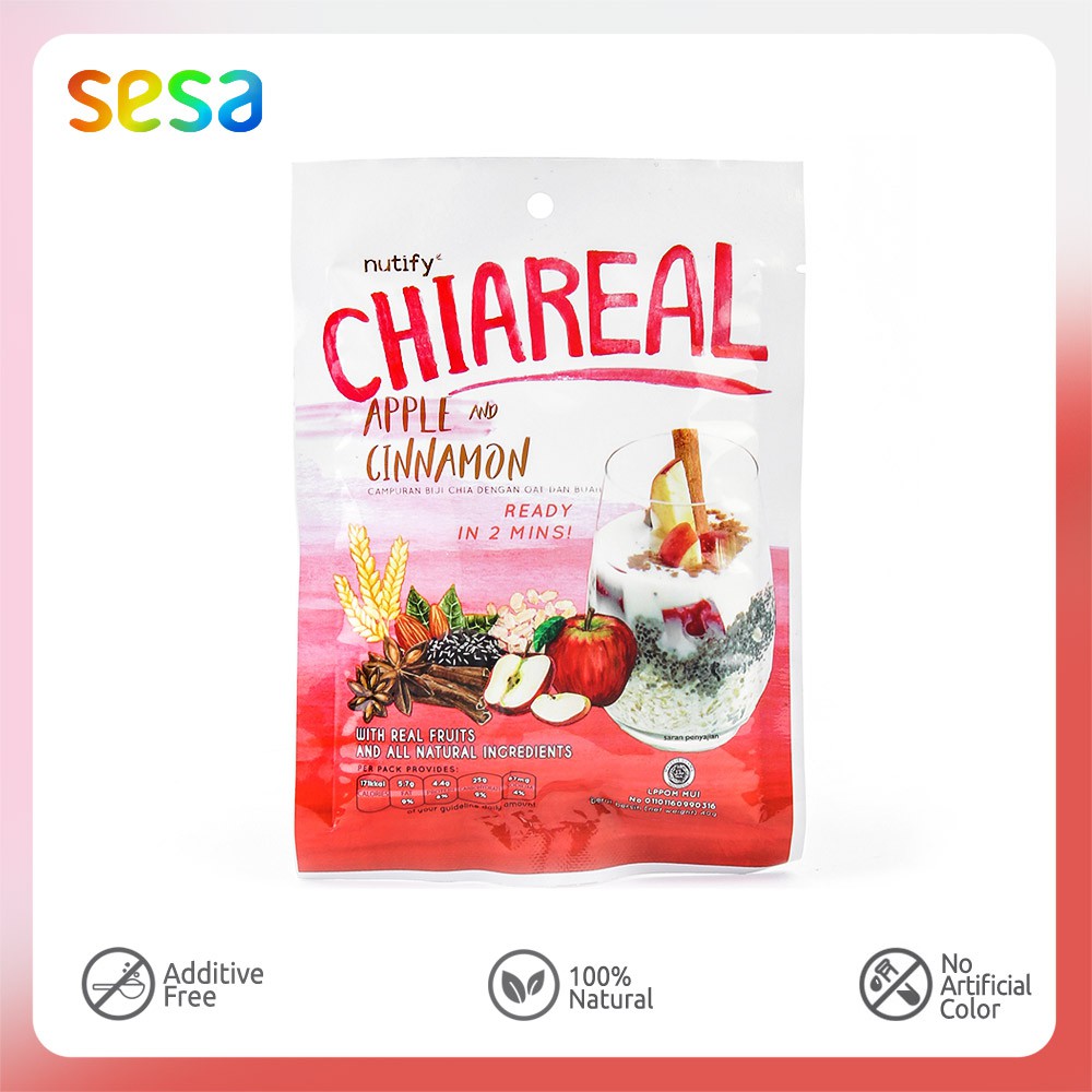 

NUTIFY Chiareal Apple Cinnamon 40gr - Sereal Sehat