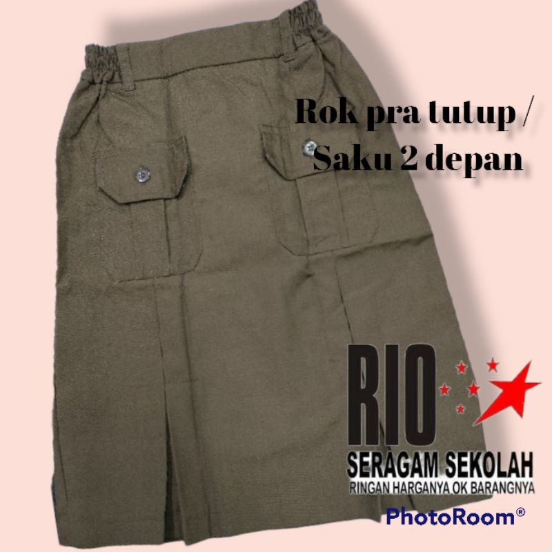 ROK SAKU DEPAN 2 PRAMUKA / ROK CELANA PRAMUKA / ROK KULOT PRAMUKA / ROK PRAMUKA SD / ROK PRAMUKA SMP / ROK CELANA SD / ROK KULOT SAKU DEPAN 2 / ROK PRAMUKA TUTUP / ROK PRAMUKA SAKU TUTUP / ROK PRAMUKA