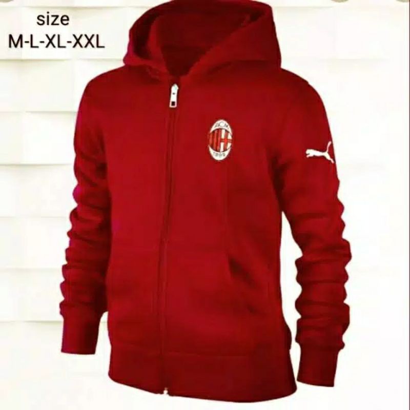 Jaket Hoodie Zipper Milan //Jaket Hoodie Flece Tebal//Jaket polos Big Size//COD