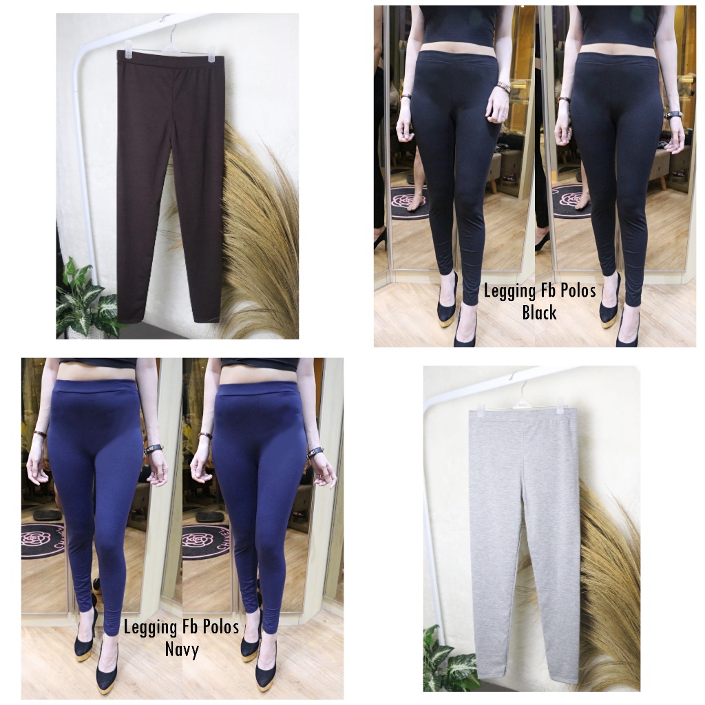 HOPYLOVY - Legging FB Polos Panjang Bahan Spandek